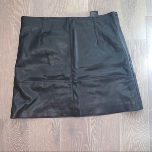 H&M Black Faux Leather Skirt Size 10 NWT